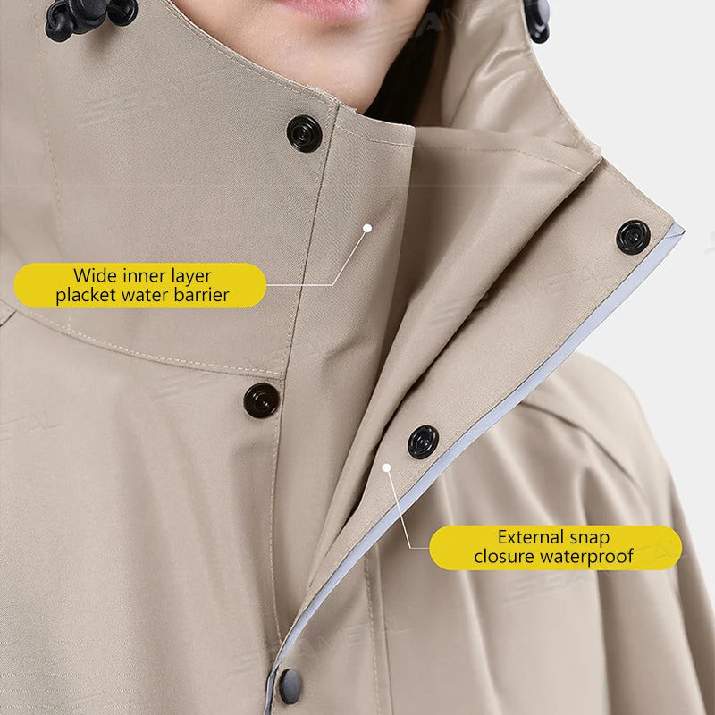 Wodoodporna peleryna przeciwdeszczowa unisex oversize z kapturem tkanina Oxford