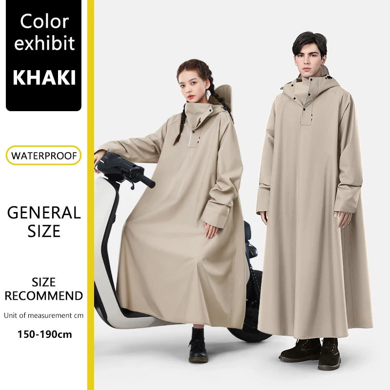 Wodoodporna peleryna przeciwdeszczowa unisex oversize z kapturem tkanina Oxford
