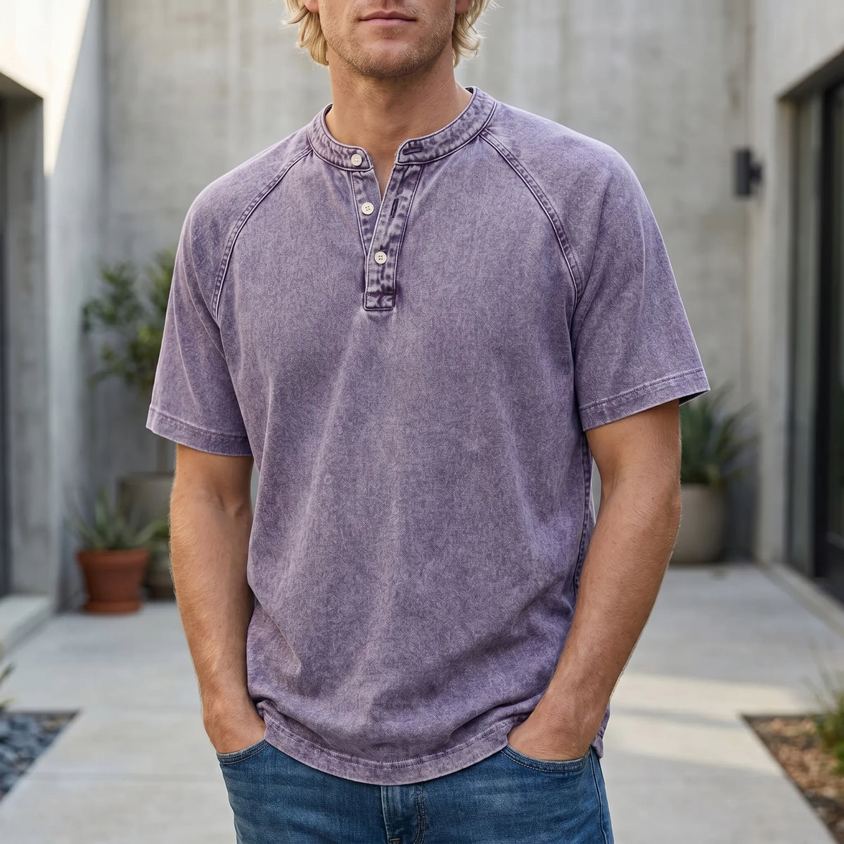 Romilly | Męski Tee Henley Raglan Vintage
