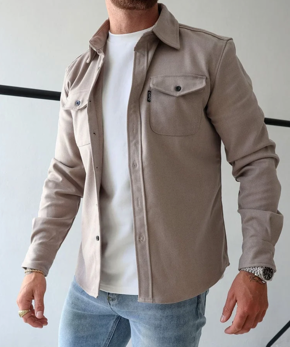 Męska Koszula Oversize Kieszenie Piersiowe Regular Fit