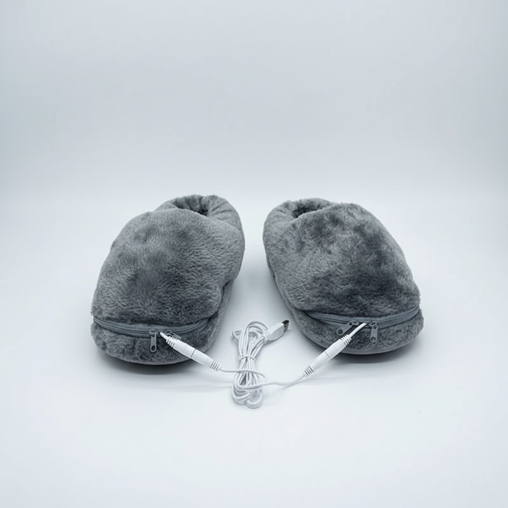 Zimowe kapcie ogrzewane USB pluszowe unisex rozmiary 35-46