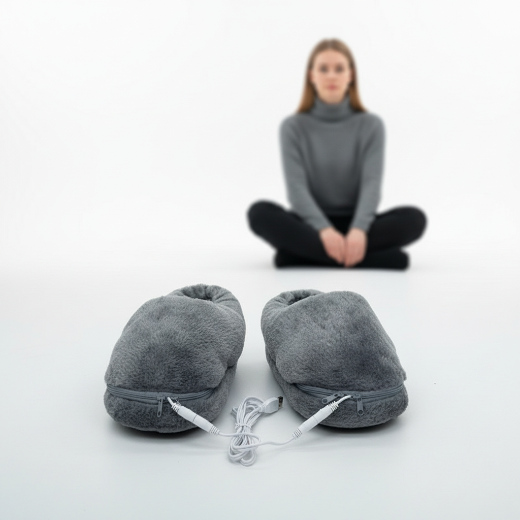 Zimowe kapcie ogrzewane USB pluszowe unisex rozmiary 35-46