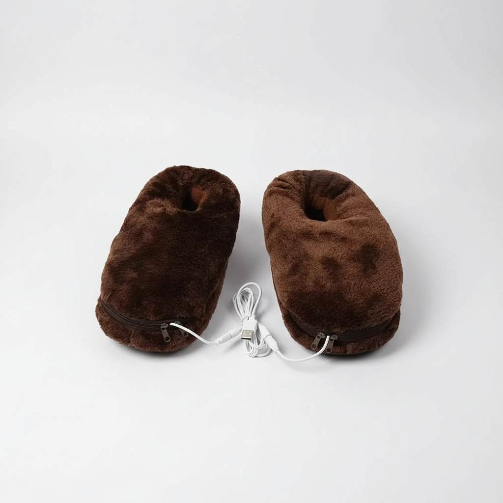 Zimowe kapcie ogrzewane USB pluszowe unisex rozmiary 35-46