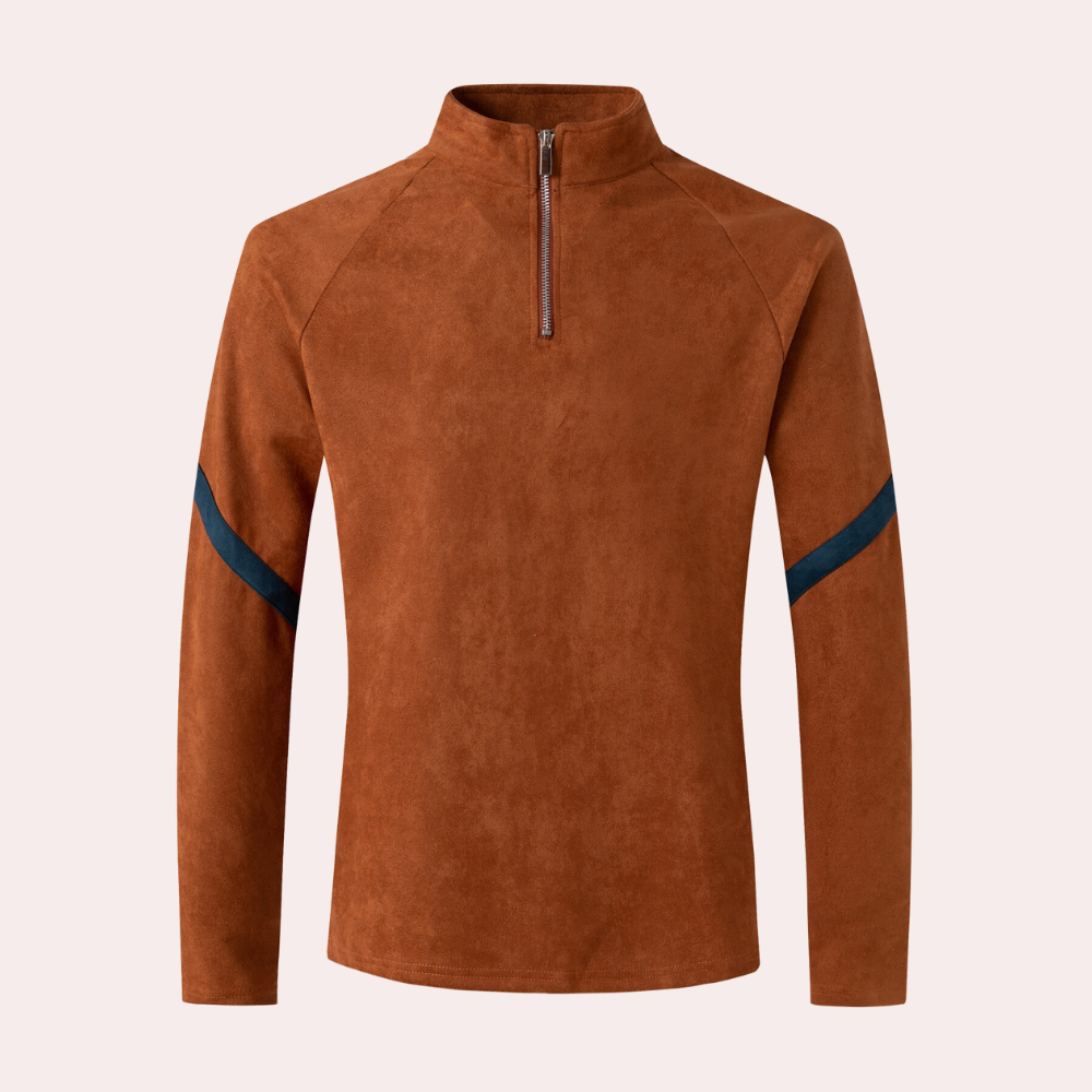 Elegancki męski sweter - mieszanka wełny - klasyczny krój