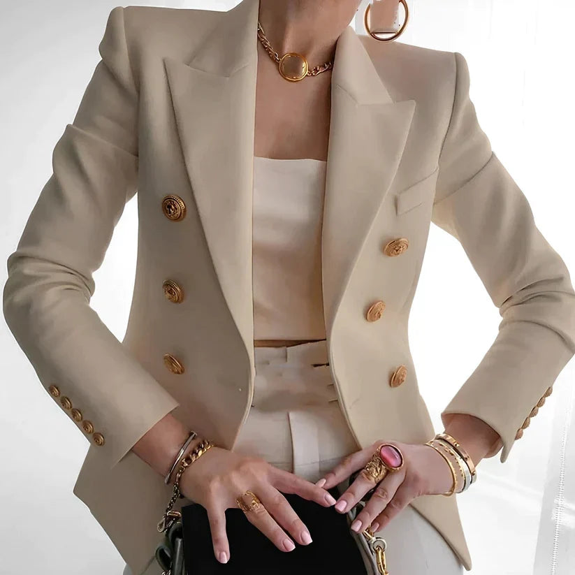 Blazer damski | Zabudowanie proste, ramiona strukturyzowane
