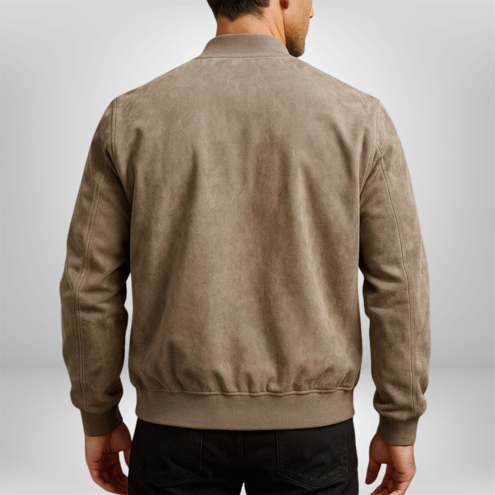 Kurtka Skórzana Męska Bomber | Dopasowany Krój, Minimalistyczny Design