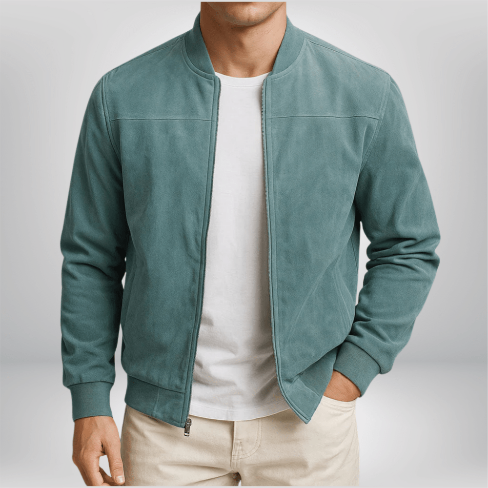 Kurtka Skórzana Męska Bomber | Dopasowany Krój, Minimalistyczny Design