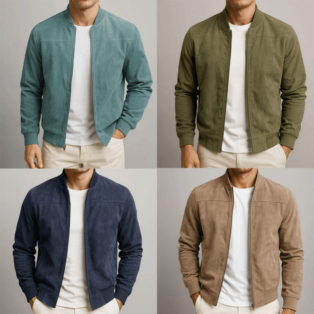 Kurtka Skórzana Męska Bomber | Dopasowany Krój, Minimalistyczny Design