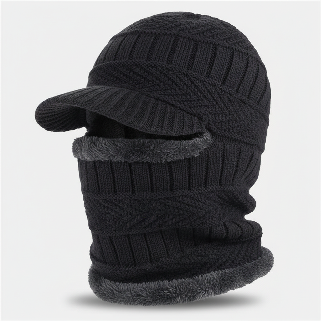 Zimowa czapka z ochroną twarzy i szyi elastyczna unisex