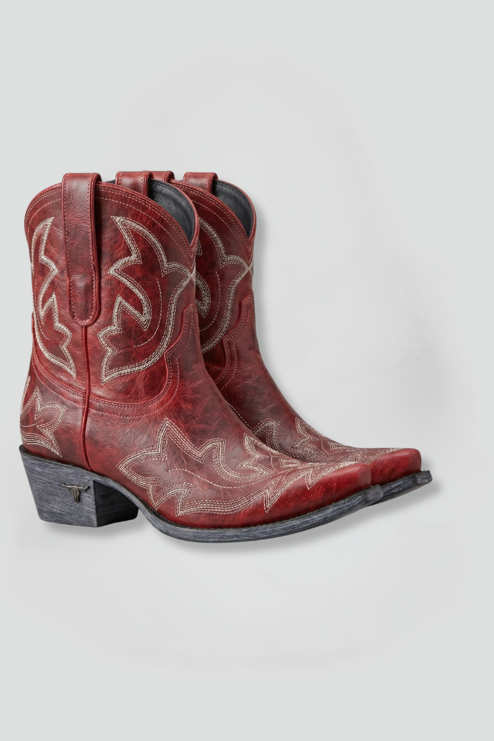 Damskie Buty Kowbojskie Haft Skóra