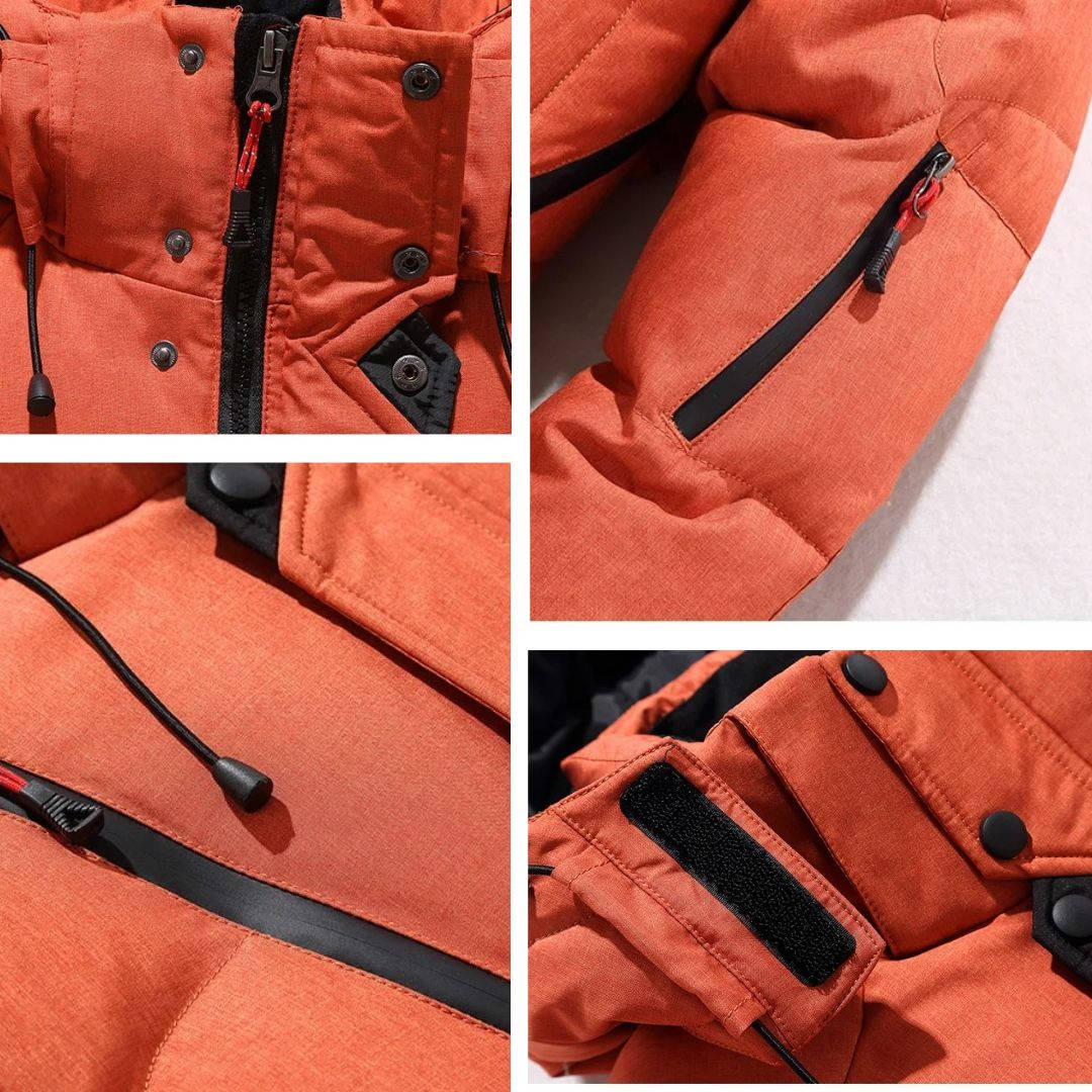 Parka zimowa męska | Wodoodporna, wiatroszczelna | Puch kaczki