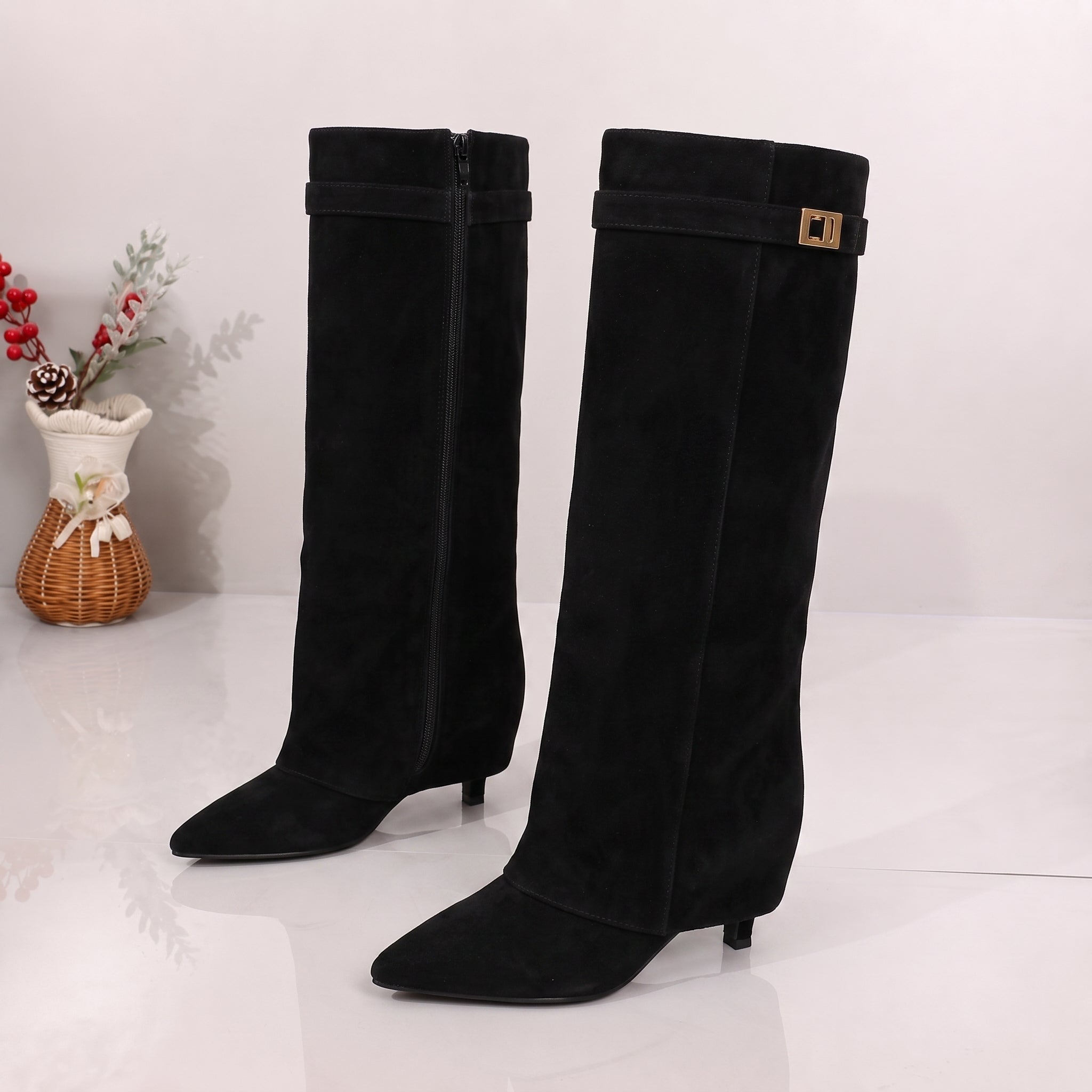 Buty damskie montowane | Szpic, cienki obcas | Elegancki styl