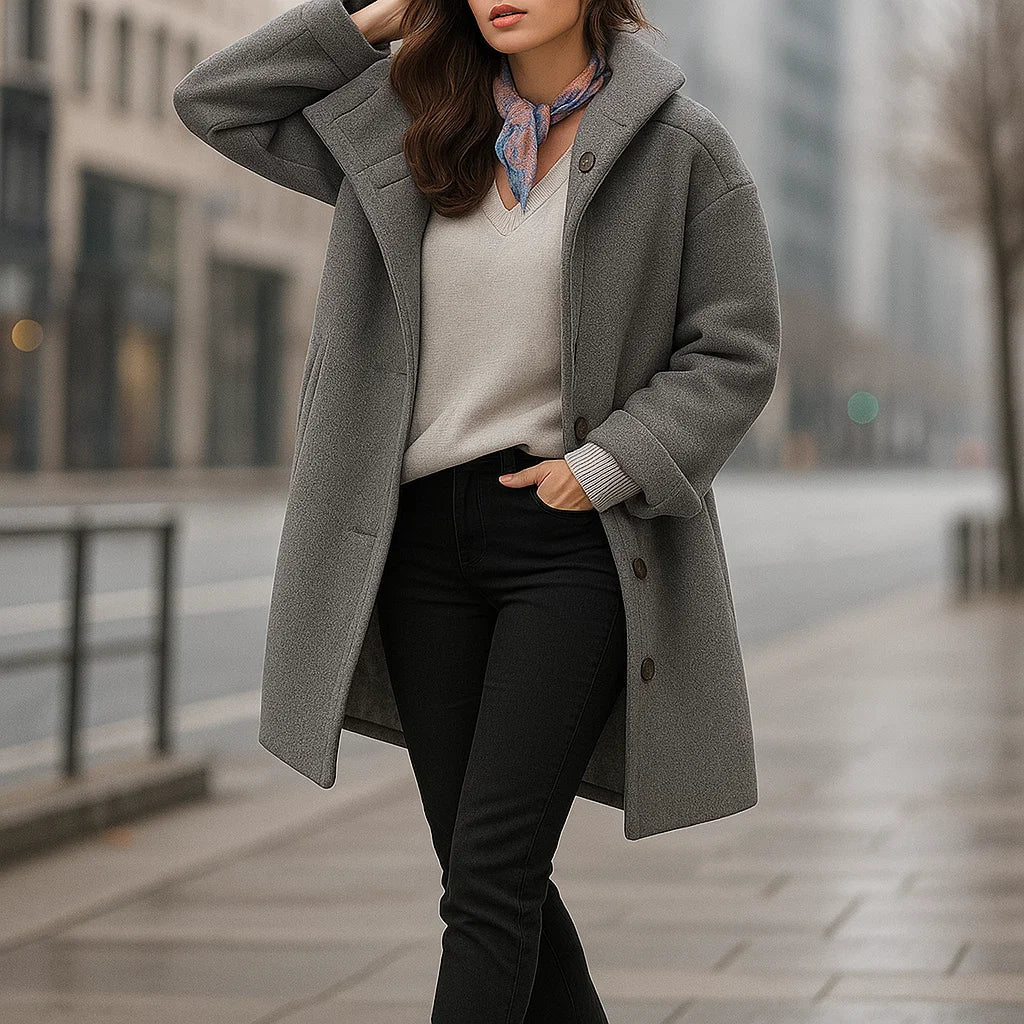 Averie – Elegancki Wełniany Płaszcz Damski - vivano - warszawa