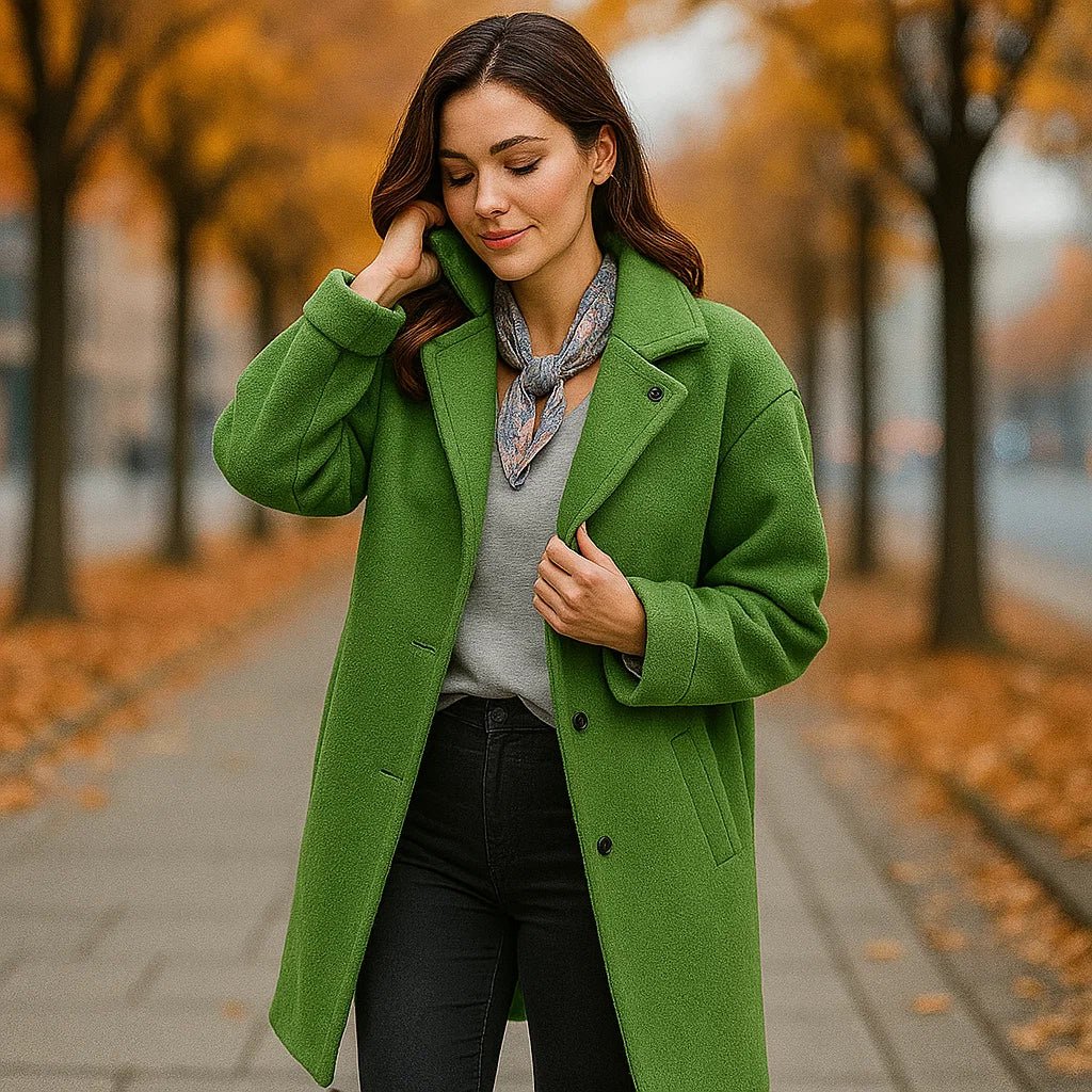Averie Wełniany Płaszcz Damski – Elegancja i Styl