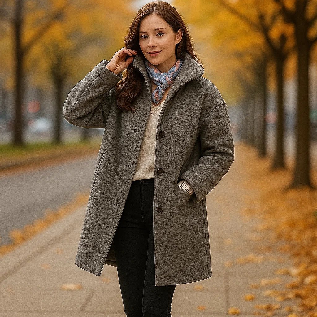 Averie Wełniany Płaszcz Damski – Elegancja i Styl