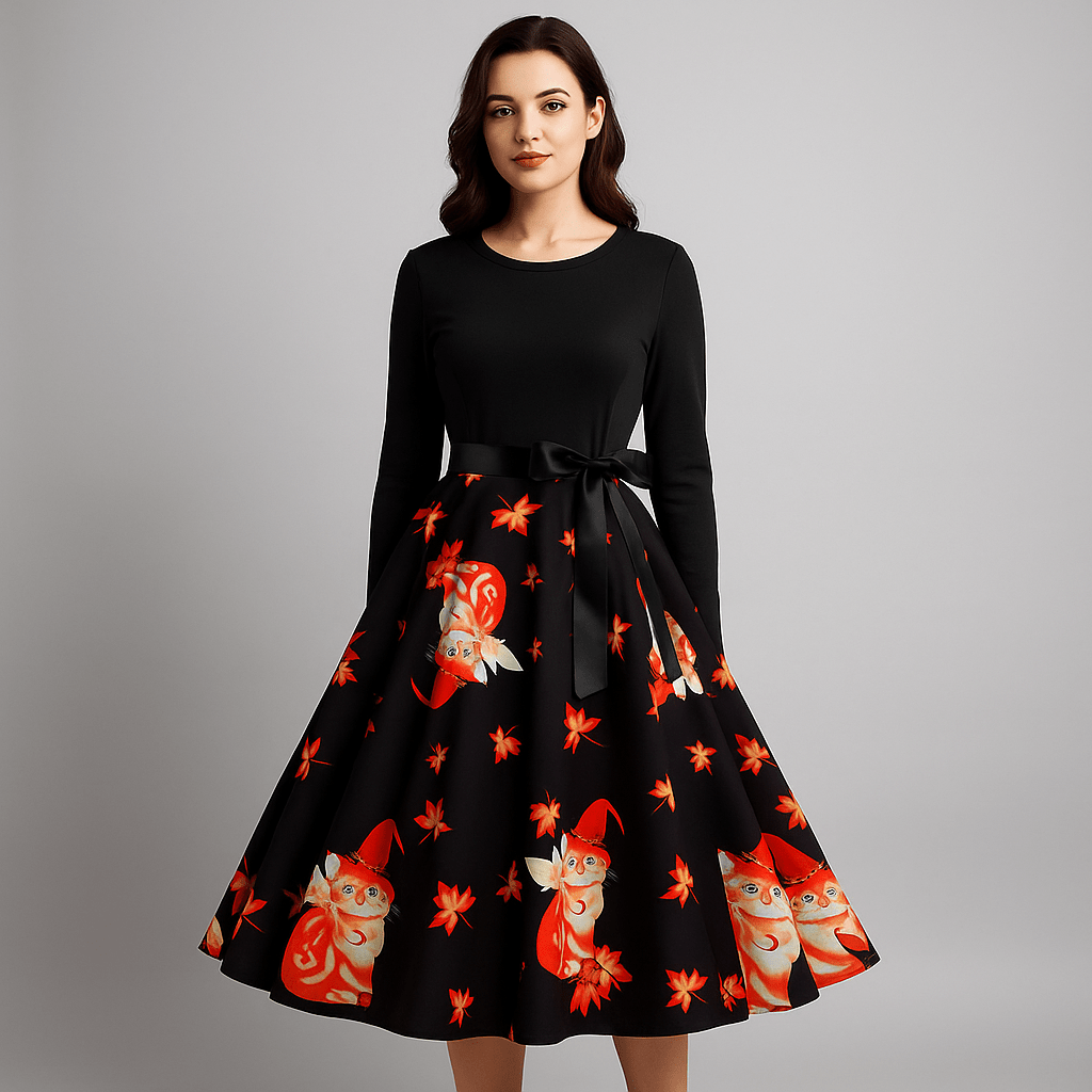 Benedetta - Komfortowa Sukienka Kostiumowa - Długi Rękaw - Elegancki Design - vivano - warszawa