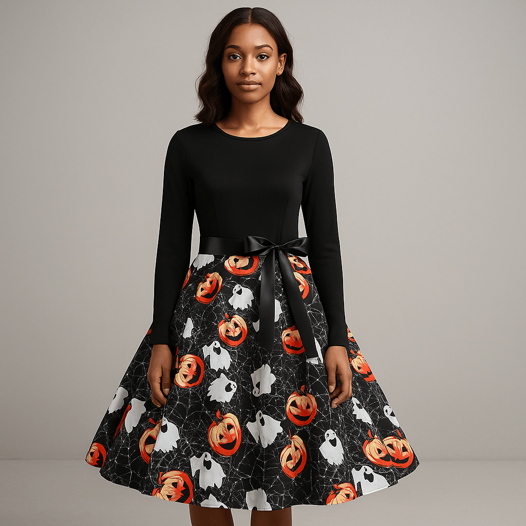 Benedetta - Komfortowa Sukienka Kostiumowa - Długi Rękaw - Elegancki Design - vivano - warszawa