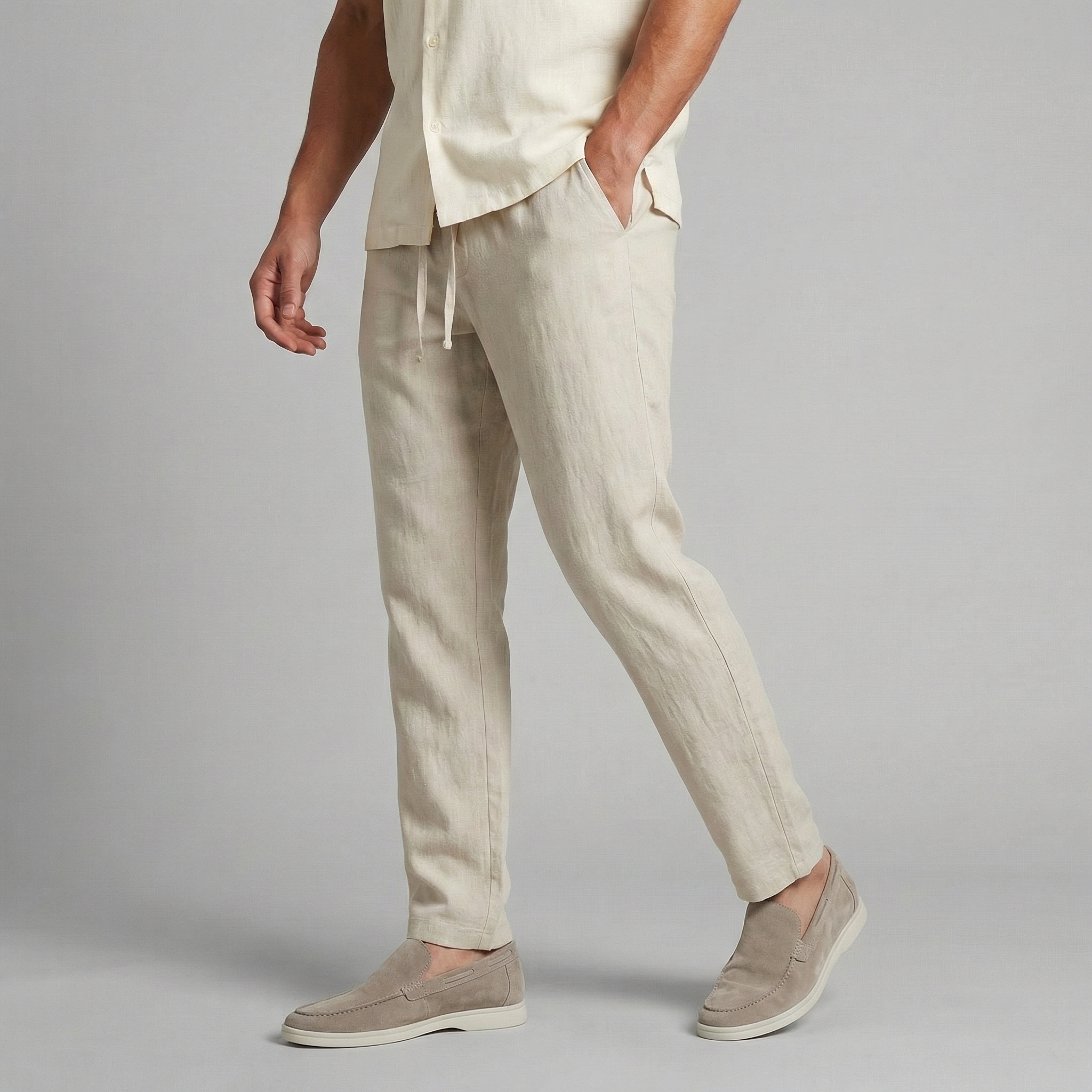 Spodnie Męskie Wide Leg Casual | Lniane, Letnie