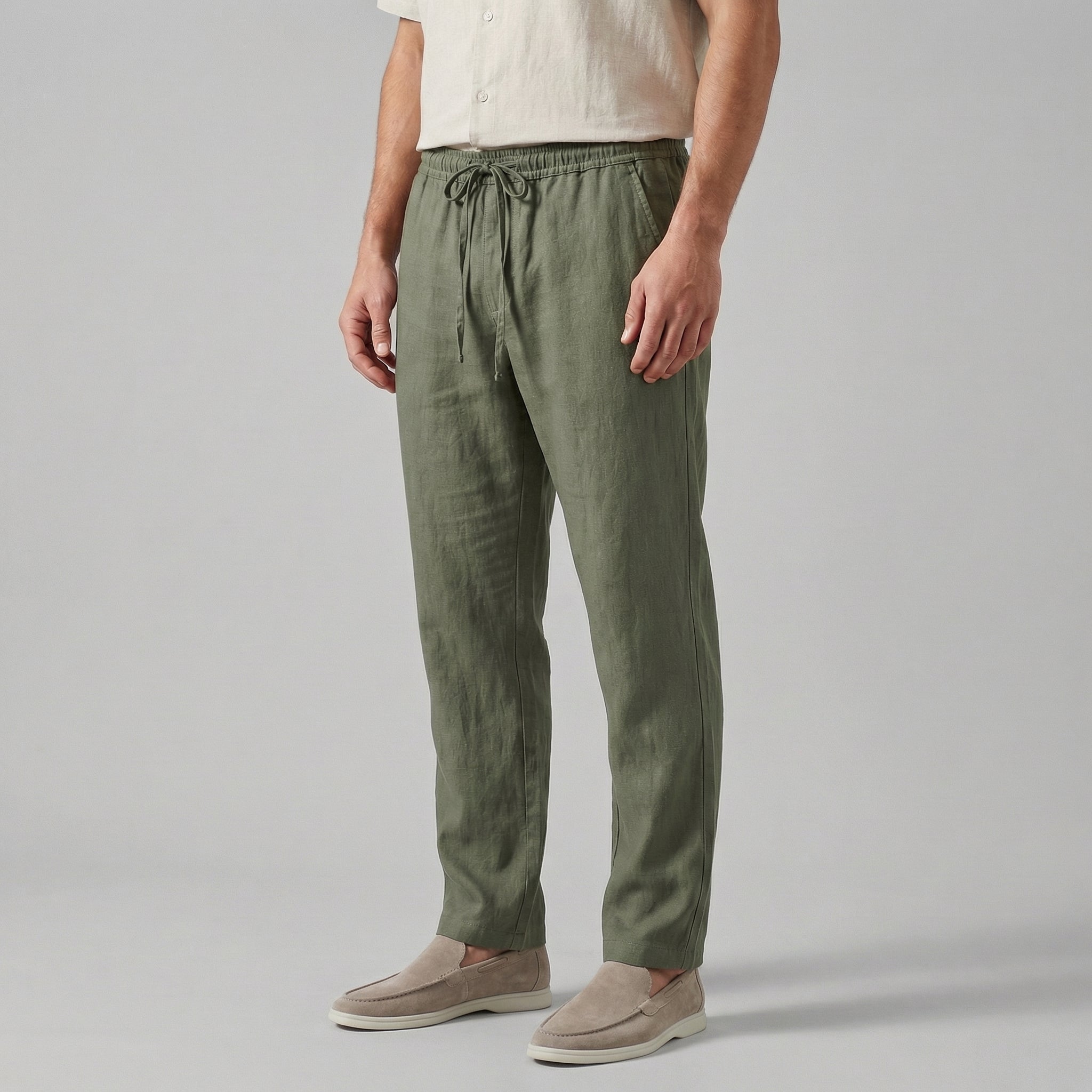 Spodnie Męskie Wide Leg Casual | Lniane, Letnie