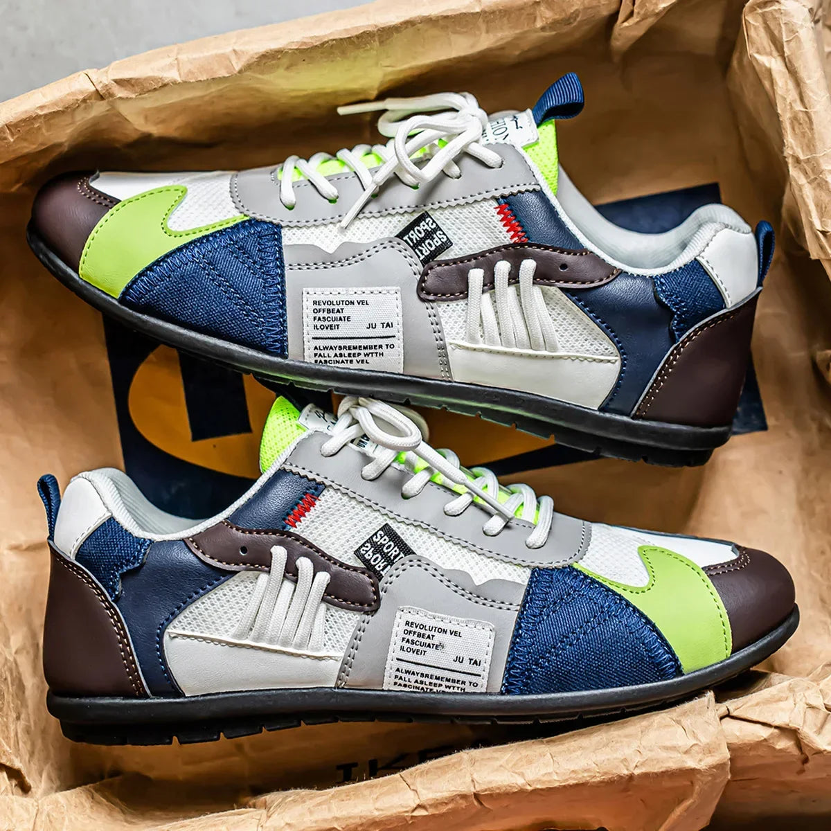 Sneakersy Sportowe | Kolorowe Bloki, Oddychające | Lekkie