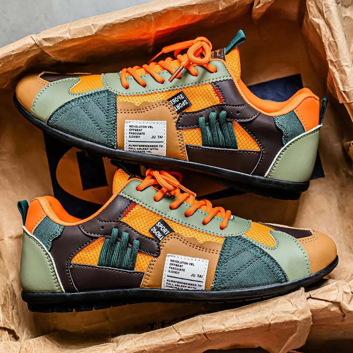 Sneakersy Sportowe | Kolorowe Bloki, Oddychające | Lekkie