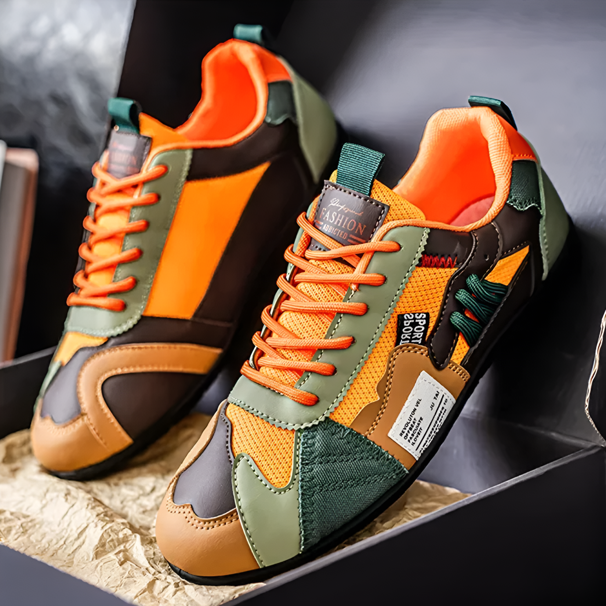 Sneakersy Sportowe | Kolorowe Bloki, Oddychające | Lekkie