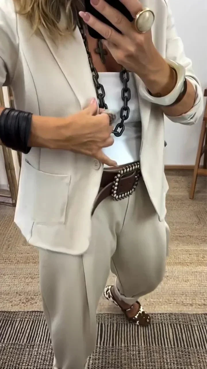 Garnitur Żakiet Spodnie | Beż, Czarny, Szary | Tailor Casual