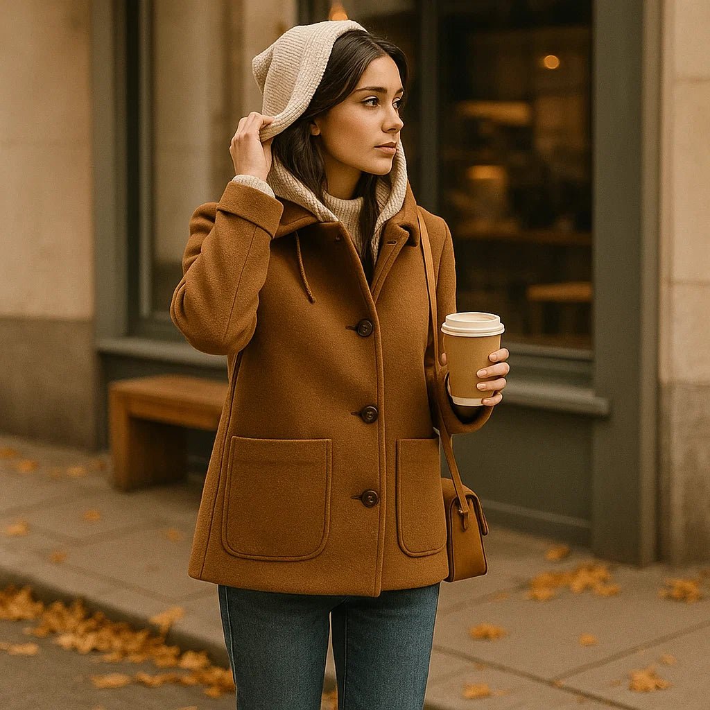 Chloe – Gruby Kardigan z Kapturem i Futerkiem - vivano - warszawa