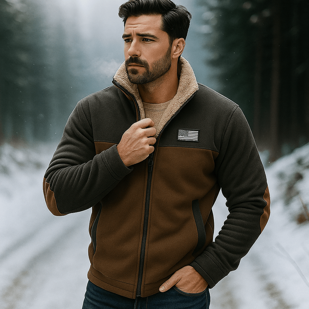 Ciepła Kurtka Polarowa Męska - Podszewka z Miękkiego Futra - vivano - warszawa