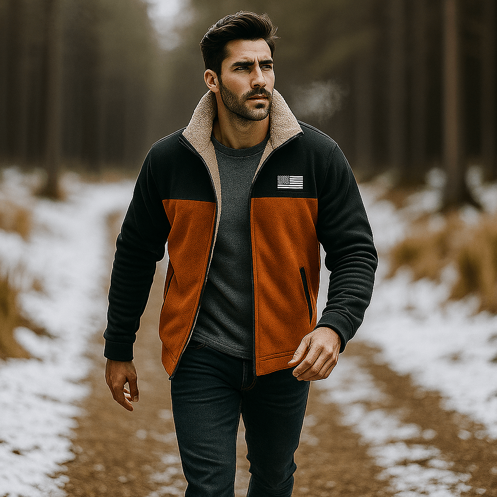 Ciepła Kurtka Polarowa Męska - Podszewka z Miękkiego Futra - vivano - warszawa