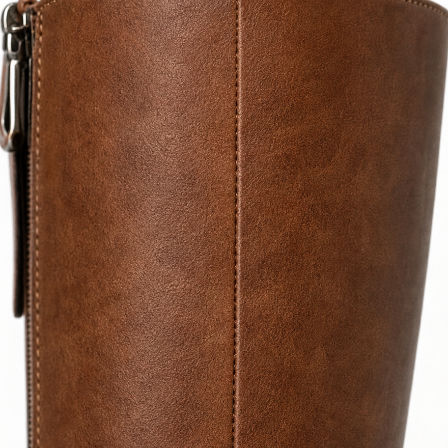 Damskie Kozaki Cuissarde Slip-On Blok Obcas