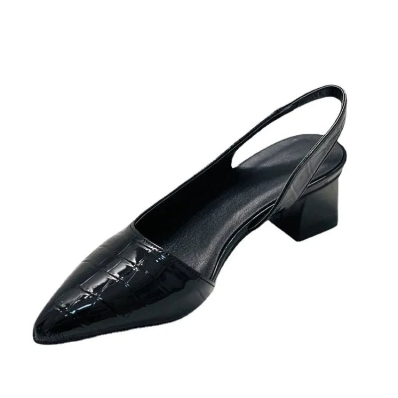 Czółenka Wintage Pointed Slingback - Blokowy obcas - vivano - warszawa