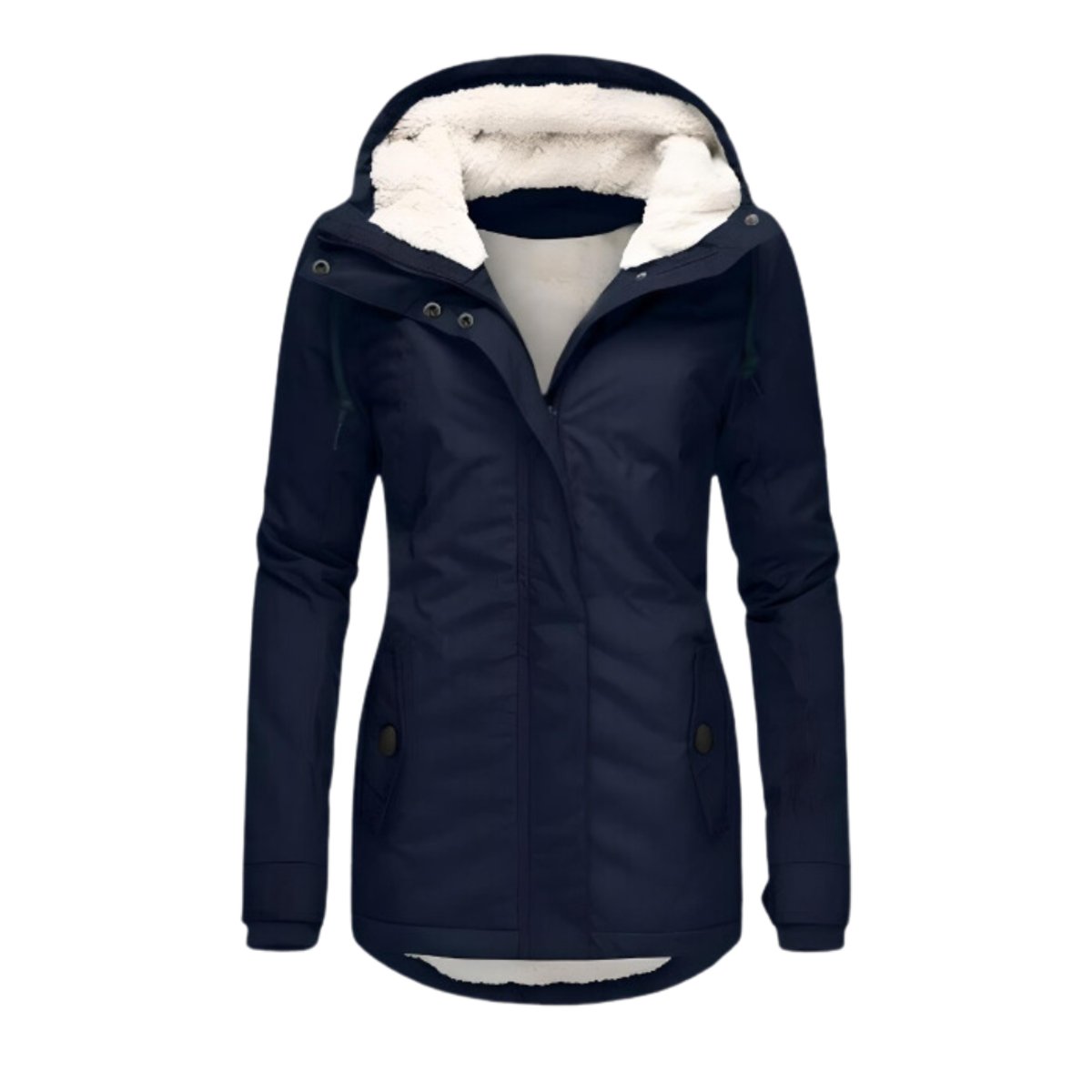 Damski Parka Sherpa Wodoodporny Zimowy Kaptur