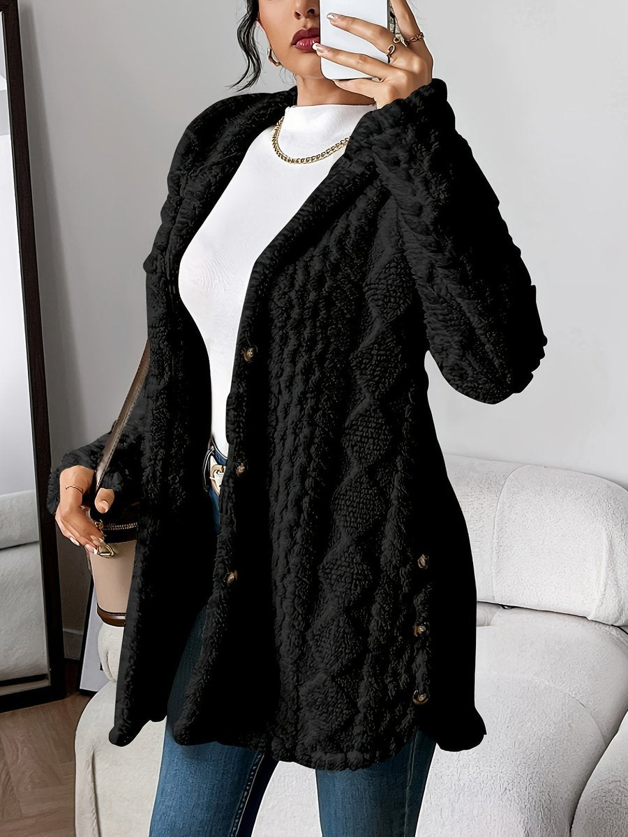 Wynne | Damski Pluszowy Kardigan z Kapturem Oversized
