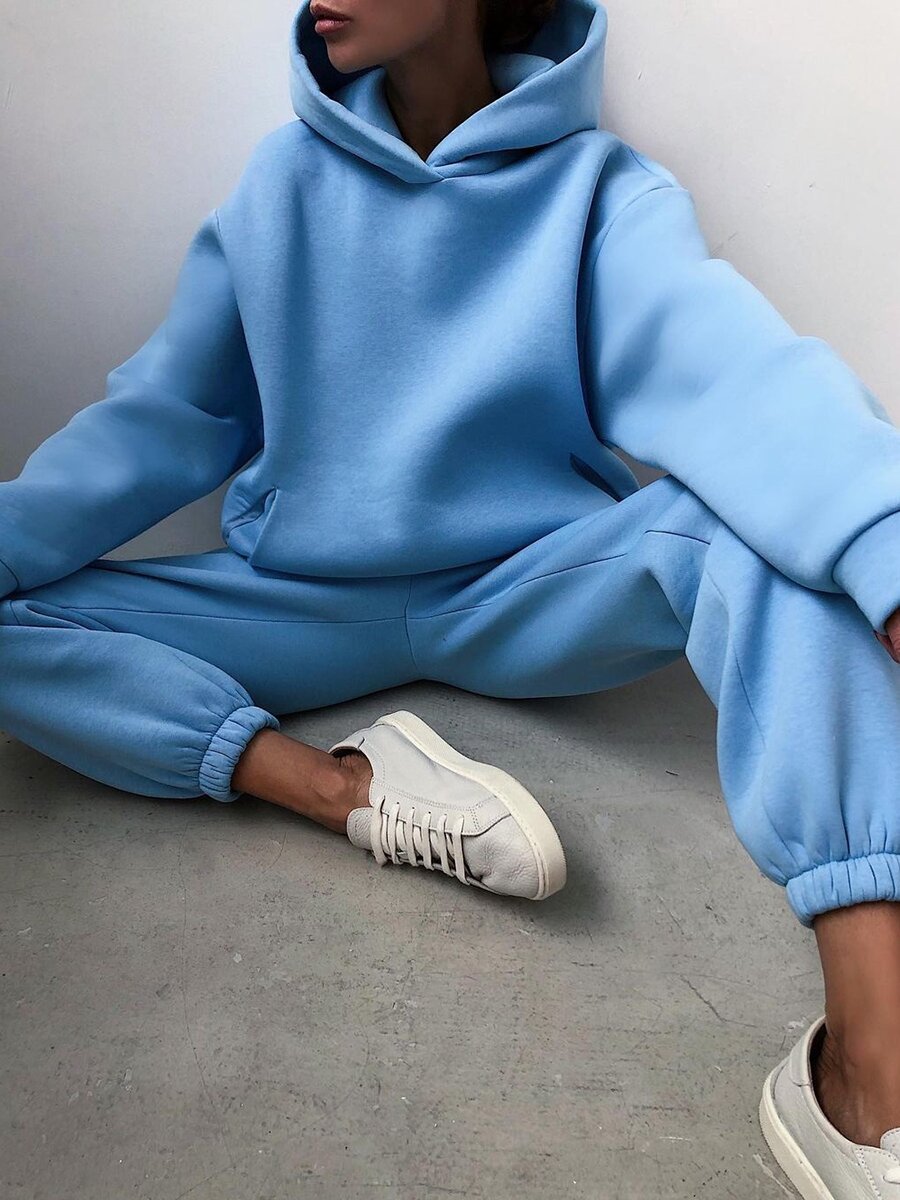 Komplet damski | Bluza z kapturem, spodnie joggingowe | Wygodny