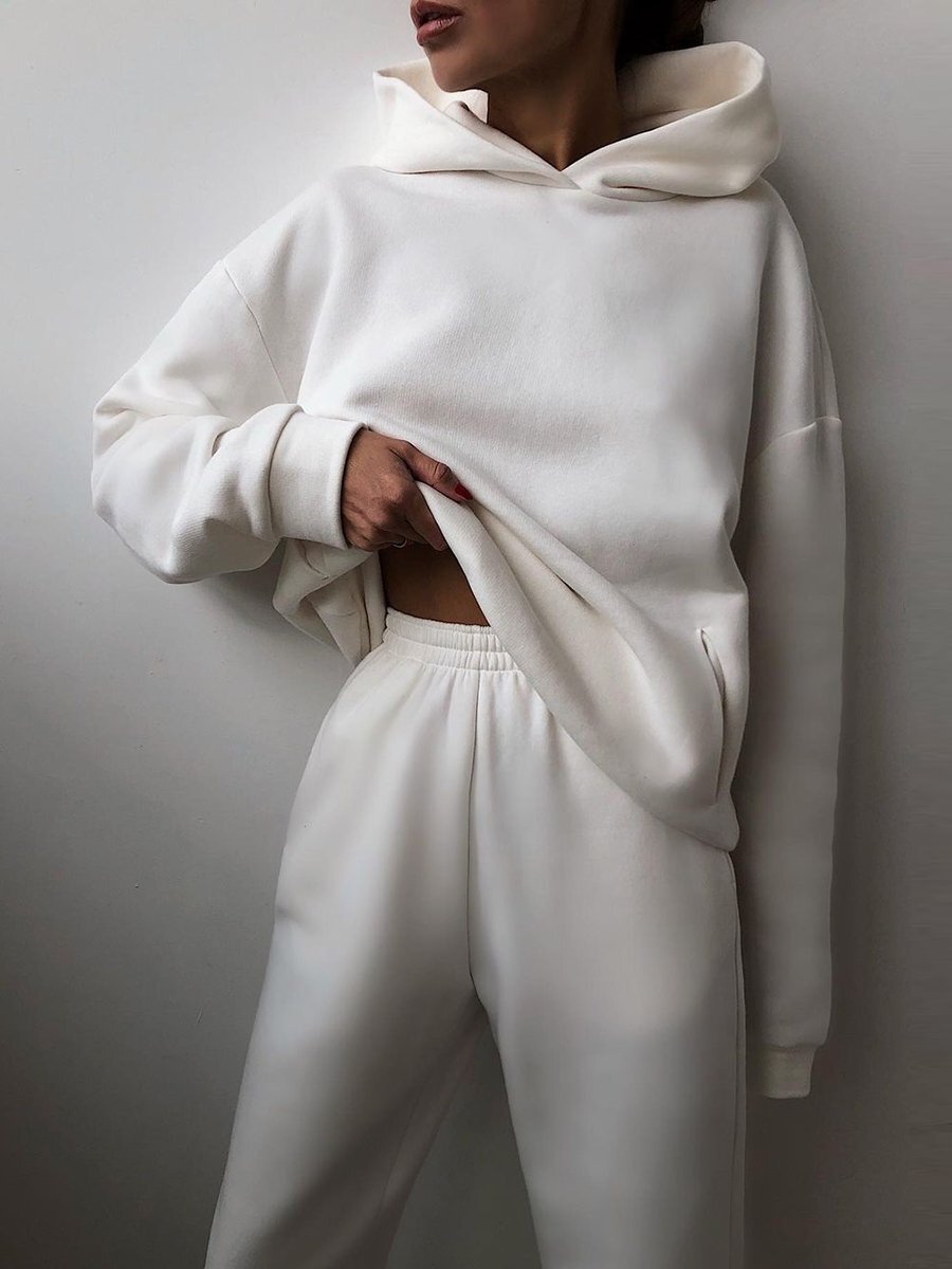 Komplet damski | Bluza z kapturem, spodnie joggingowe | Wygodny