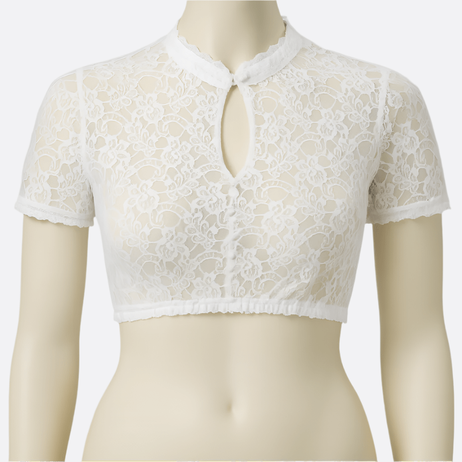 Damska bluzka Dirndl - Biała z koronką - Moda Trachten na Oktoberfest - vivano - warszawa