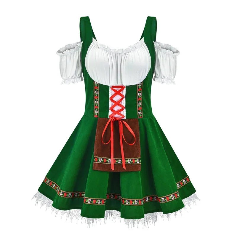 Damska Mini Dirndl Sukienka - Lekki Materiał - Elegancka Moda Trachten na Oktoberfest - vivano - warszawa