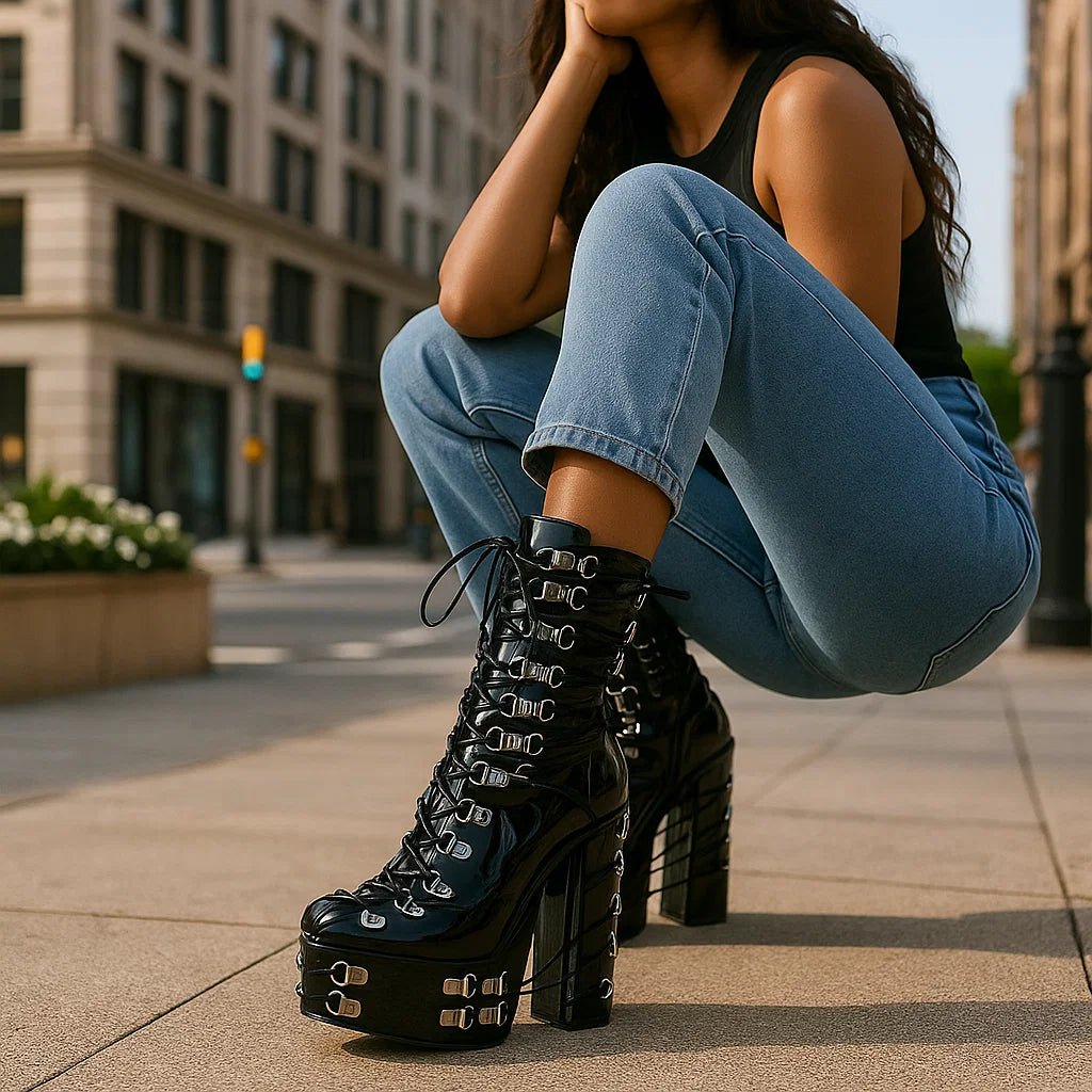 Damskie Botki na Sznurowadła - Wysoki Komfort - Styl - Trwałość - vivano - warszawa