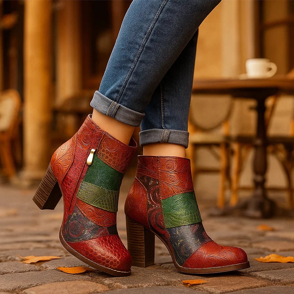 Damskie Botki ze Skóry Vintage Gracosy - vivano - warszawa