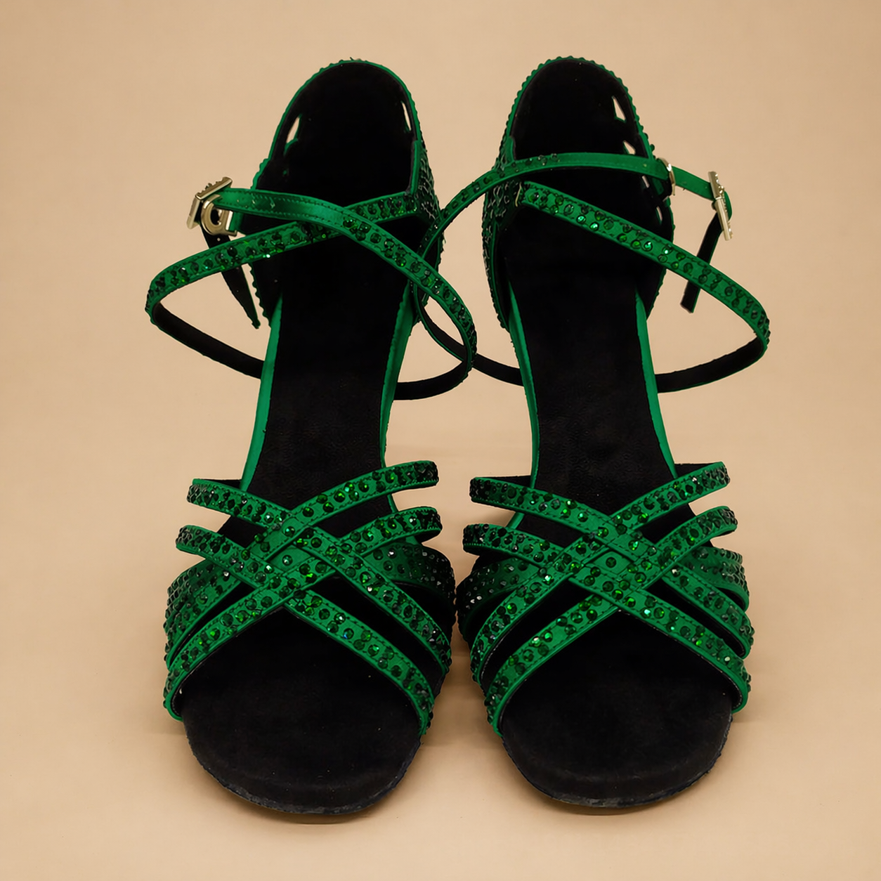 Buty do Tańca | Damskie, Latynoamerykańskie | Satynowe, z Cyrkoniami