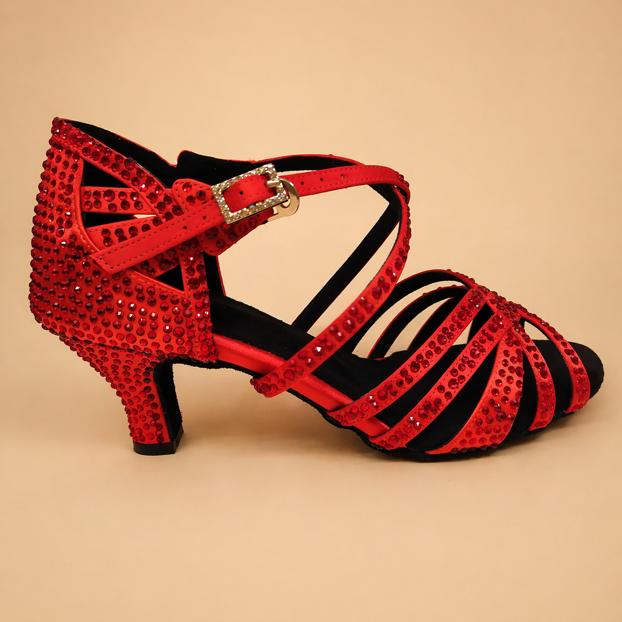 Buty do Tańca | Damskie, Latynoamerykańskie | Satynowe, z Cyrkoniami
