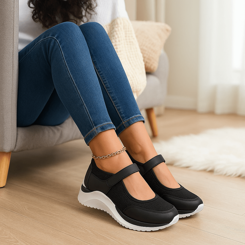 Damskie ortopedyczne buty sportowe z paskiem - vivano - warszawa