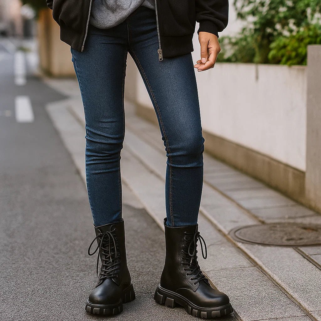 Damskie Wysokie Botki Sznurowane - vivano - warszawa