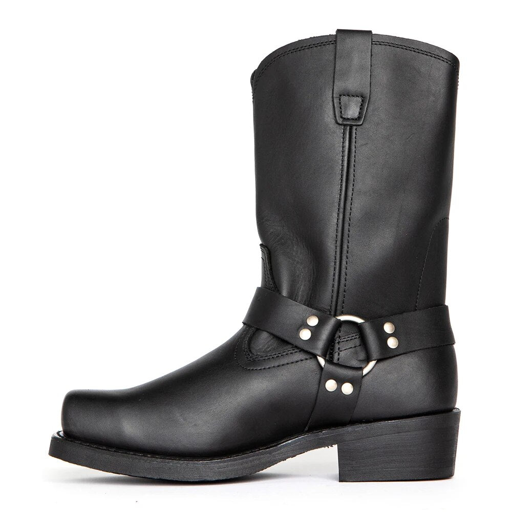 Kowbojskie Buty Męskie | Zamszowe, Sprzączka | Brązowe