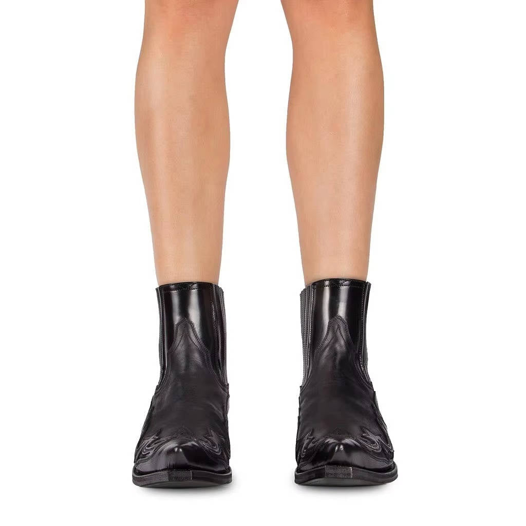 Buty Kowbojskie Damskie | Szpiczasty Nosek, Skóra PU