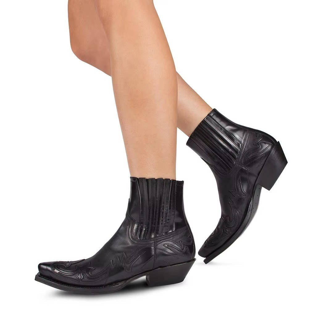 Buty Kowbojskie Damskie | Szpiczasty Nosek, Skóra PU