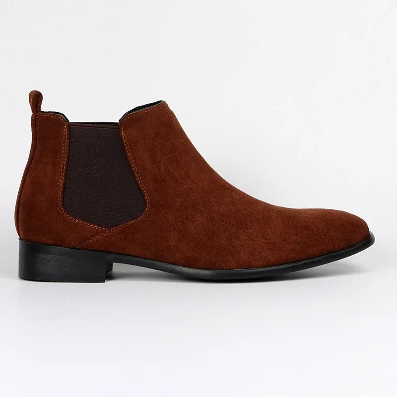 Męskie botki Chelsea - wydłużony nosek - elegancki design - zamek