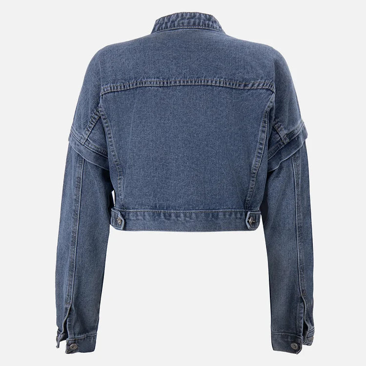Kombinezon damski | Denim z pilotem, zamek błyskawiczny