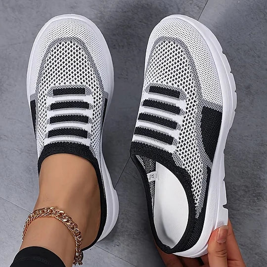 Damskie wsuwane trampki z dzianiny slip-on niska podeszwa